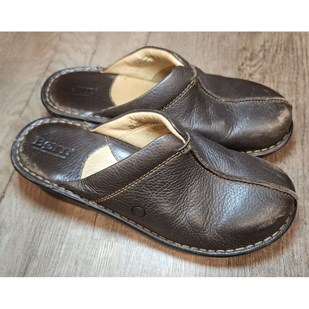 Womens Born‎ Clogs Brown Leather Size 7